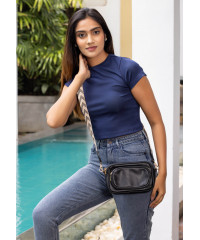 CLAUDIA BLUE CROP T SHIRT