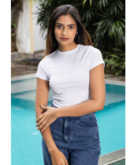 CLAUDIA WHITE CROP T SHIRT