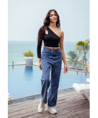 AMARI BLACK ONE SLEEVE TOP