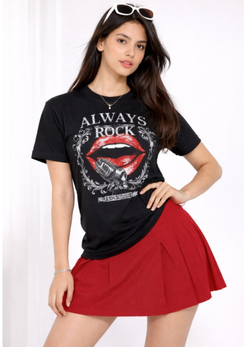 BLACK ALWAYS ROCK  TEES