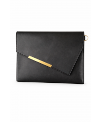 SOLID COLOUR LEATHER FLIP CLUTCH BAG