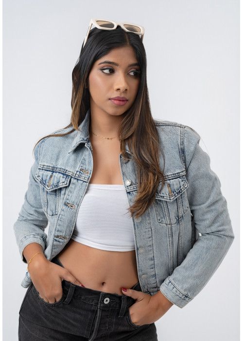 LONG SLEEVE DENIM JACKET LIGHT BLUE