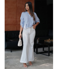 WIDE LEG WHITE DENIM PANT