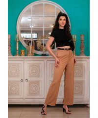 ANA HIGH WAIST LIGHT BROWN PANT