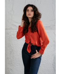 SIENNA ORANGE LONG SLEEVE BLOUSE 