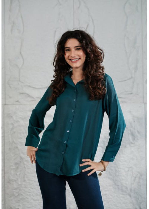 SIENNA GREEN LONG SLEEVE BLOUSE