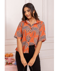 TWIX PRINTED ORANGE BLOUSE