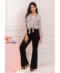 LISA LONG SLEEVE PRINTED BLOUSE