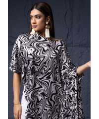 ANITTA BLACK & WHITE SATIN TOP