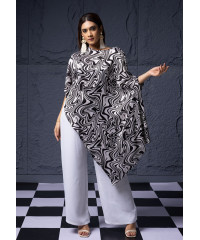 ANITTA BLACK & WHITE SATIN TOP