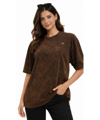 BROWN JADE ACID WASH BAGGY TEE