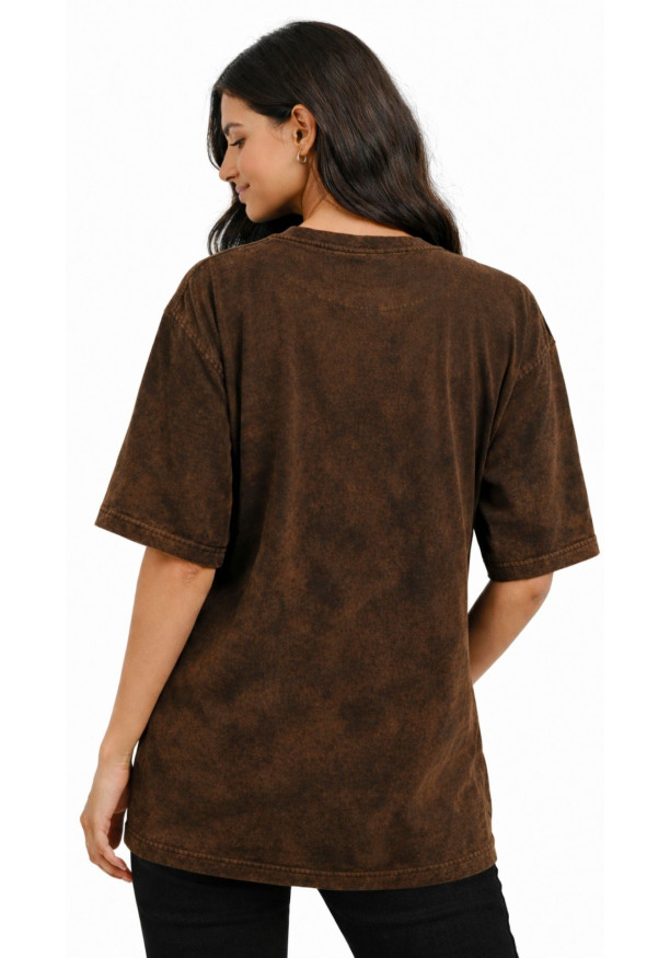BROWN JADE ACID WASH BAGGY TEE