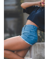 DARK BLUE DENIM HOT SHORT