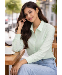 ELODIE LONG SLEEVE STRIPE GREEN SHIRT 