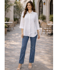 ZERAH SHORT SLEEVE WHITE BLOUSE