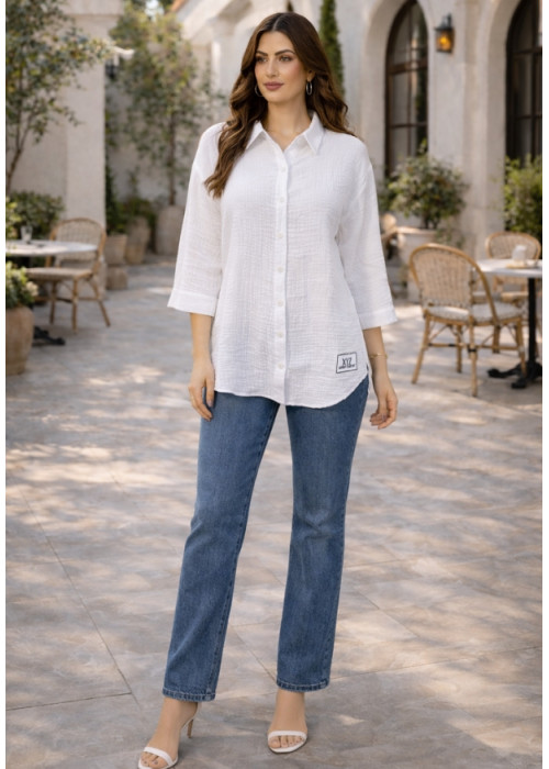 ZERAH SHORT SLEEVE WHITE BLOUSE