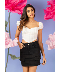 MINI BLACK CARGO SKIRT