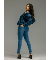 LOLA FOLDED HEM PENCIL CUT DENIM PANT