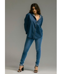 LOLA FOLDED HEM PENCIL CUT DENIM PANT