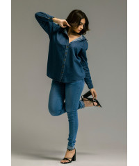 LOLA FOLDED HEM PENCIL CUT DENIM PANT