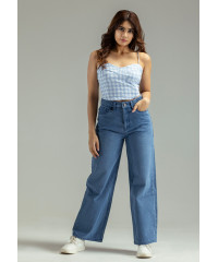 BLUE WIDE LEG PANT