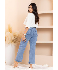 ACID WASH WIDE LEG PANT