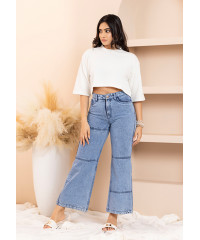 ACID WASH WIDE LEG PANT