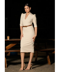 JANE CREAM MIDI DRESS