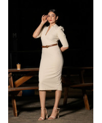 JANE CREAM MIDI DRESS