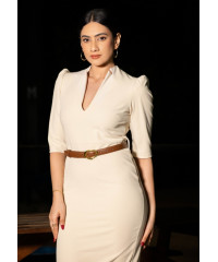 JANE CREAM MIDI DRESS