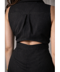 FLARA SLEEVELESS BLACK DRESS