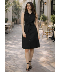 FLARA SLEEVELESS BLACK DRESS